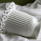 Vintage Atterbury Milk Glass Vase, Sailor Lace Rim, Ribbed Planter