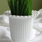 Vintage Atterbury Milk Glass Vase, Sailor Lace Rim, Ribbed Planter
