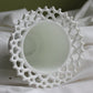 Vintage Atterbury Milk Glass Vase, Sailor Lace Rim, Ribbed Planter