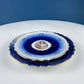 6" Salad or Dessert Plates. Set of Four Antique Royal Bavarian, Hand Painted Cobalt Blue With Women Holding Flowers. Collectible Porcelain.