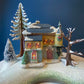 Christmas Village Fortynicks Inn. Illuminated Porcelain Hand Painted Building. Alternative Holiday Decoration. Home or Retail Display.