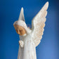 Wooden Hand Carved Angel Figurine. Large Limited Edition, #15, Angel Statue. Stunning Sculpute of Praying Angel. Candle Holder or Art.