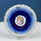 6" Salad or Dessert Plates. Set of Four Antique Royal Bavarian, Hand Painted Cobalt Blue With Women Holding Flowers. Collectible Porcelain.