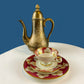 Antique Elgenbein Bavarian Porcelain Cup, Saucer, and Plate, Gold Floral