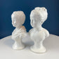 Vintage Napcoware White Porcelain Victorian Children Busts, Set of Two