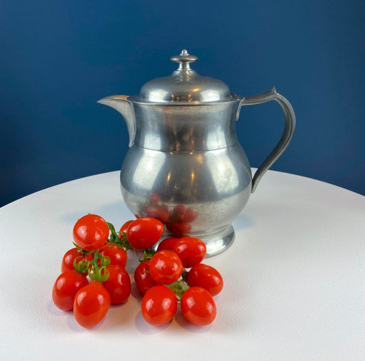 Vintage Milton Mountain Joy Pewter Pitcher Vase, 64oz Rustic Decor