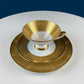 Antique Royal Jackson Tea Cup and Saucer: Cream Porcelain with Gold Band