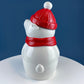 Polar Bear in Red Hat Cookie Jar. Cute, Animal Themed Kitchen Storage Canister or Kids' Room Decor. Holiday Dining Room Decor.