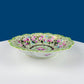 Stunning Antique Hand Painted Porcelain Bowl. Centerpiece Dish with Scalloped Edges. Gold Framework & Flowers. Dining Room Decor.