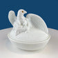 Westmoreland Milk Glass Eagle with Babies. Large White Bird On Nest Bowl. Cookie Jar with Lid. Storage Dish for Trinkets or Bath Accessories