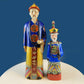 3 Ceramic Sculptures of Asian Royal Advisors or Immortals. Collection of Large Figurines of Asian Men in Traditional Chinese Clothing. Home Decor.
