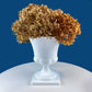 Vintage Large Milk Glass Urn or Compote Pedestal with Greek Key & Wheat Motif. 9" Tall White Footed E.O Brody Planter. Herb Garden.