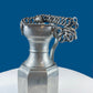 Pewter Jug with Ram Details & Chain. Swiss Aarau Hand Made Tankard Pitcher Vase. For Dry or Live Flowers. Rustic Home Display. Gift for Dad.