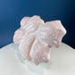 Vintage Shell Pink Jeanette Milk Glass Divided Serving Platter. Stunning 3-d Feather Motif. 6 Section Bowl.  Appetizers Condiments Fruit.