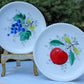 Decorative Milk Glass Plate with Hand Painted Grapes. Hobnail Rim Display Plate.