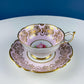Vintage Royal Albert Brown & Gold Tea Coffee Cup and Saucer. All Over Flower Motif. Gold Leaf Border.  Buckingham Series. Hosting Essentials