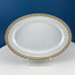 Antique Limoges Porcelain Tea Set with Clover Trim. Set of Six Dessert Plates, 5 Cups and Saucers, & Oval Serving Platter. Haviland France.