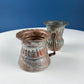 Antique Rustic Hand Pounded Copper and Tin Cups. Set of 4 Different Vessels. Beautiful Fluting. Rustic Home Decor. Gift for Him or Her.