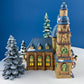 Porcelain Christmas Village St. Mary's Cathedral. Illuminated House of Worship. Home Retail Holiday Decor. Christmas Celebration. Kids Room.