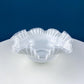 Silvercrest Bowl with Ruffled Edge. White Glass Fruit Bowl or Serving Dish with Clear Brim. Table Centerpiece. Serviceware. Wedding Gift.