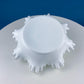 Large Silvercrest Bowl with Ruffled Edge. White Glass Fruit Bowl or Serving Dish with Clear Brim. Table Centerpiece. Wedding Gift.