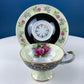 Antique Lefton Black and Gold Tea Cup and Saucer. Hand Painted Rose Motif. Dining Room Decor. Gift for Him or Her. Collectible Porcelain.