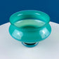 Modern Sky Blue Hand Blown Curvilinear Glass Vase. Beautiful Smooth Opaque Lt. Blue Glass Modern Home Decor. Interior Design Ideas.