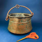 Hand Pounded Tin Copper Turkish Beverage Dispenser with Brass Spigot & Handles. Rustic Jug.