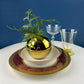 Gold Ceramic Globe Vases. Set of 3 Christmas Ornament Like Flower Vases. Seasonal or Everyday Table Decor. Florist or Interior Design Ideas