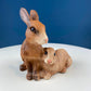Lefton Brown Porcelain Bunny. Small Cute Hand Painted Rabbit Statuette. Easter Celebration. Gift for Him Her Kid Bunny Collector.