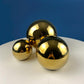 Gold Ceramic Globe Vases. Set of 3 Christmas Ornament Like Flower Vases. Seasonal or Everyday Table Decor. Florist or Interior Design Ideas