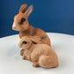 Lefton Brown Porcelain Bunny. Small Cute Hand Painted Rabbit Statuette. Easter Celebration. Gift for Him Her Kid Bunny Collector.