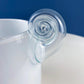 Modern White & Clear Glass Vase with Swirl Handle. Unique White Cased Hand Blown Art Glass with Scroll. Bath Storage. Interior Design Ideas.