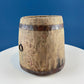 Antique Hand Carved Wood Pail: Rustic Farmhouse Dry Flower Display