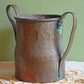 Antique Hand Carved Wood Pail: Rustic Farmhouse Dry Flower Display