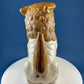XL Chinese Style Guardian Foo Dog. Glazed Gold & Beige Standing Statue of Animal. Symbolic of Protection. Ethnic Home Art Decor.