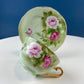 Lefton Hand Painted Tea Set. Cup Saucer Creamer Sugar Jar with Spoon. Roses Motif. Dining Room Table Decor. Tea Garden Party. Gift for Her.