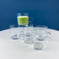 Coffee Tea Hand Blown Cups for Juice Punch Espresso Matcha or Irish Coffee. Set of 6. Loop Handles. Modern Glassware. Dining Room Decor.