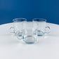 Coffee Tea Hand Blown Cups for Juice Punch Espresso Matcha or Irish Coffee. Set of 6. Loop Handles. Modern Glassware. Dining Room Decor.
