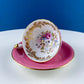 Vintage Royal Albert Brown & Gold Tea Coffee Cup and Saucer. All Over Flower Motif. Gold Leaf Border.  Buckingham Series. Hosting Essentials