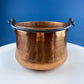 Antique Hand-Hammered Brass Bucket with Wrought Iron Handle: Rustic Farmhouse Decor