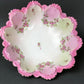 Antique Austrian Hand Painted Porcelain Serving Bowl with Matching Salad Dessert Bowls. Rose Motif Ornate Scalloped Edge. Dining Room Decor.