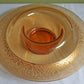 Antique Pink Glass Serving Plate with Center Handle & Black Rim. Delicate Gold Motif of Lotuses. Art Deco Cookies, Cupcakes, Sweets Platter.