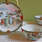 Antique Hand Painted Tea Cup - Asian Motif with June Moth Pattern