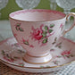 Vintage Tuscan Cup and Saucer: Hand-Painted Floral Tea Set