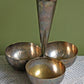 Silver Plated Cluster of Three Serving  Bowls with Vase in Center - by Mesa, Italy