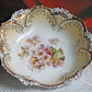 Porcelain Bowl by RS Prussia with Hand Painted Wild Roses and Embossing
