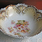 Antique Porcelain Serving Bowl with Scalloped Brim. Gold Laurel Leaf Motif & Rose Garlands. Fine Austrian Porcelain. Kitchen Table Decor.