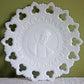 Milk Glass Display Plate with Lacy Rim - Embossed Columbus