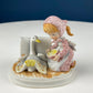 Porcelain Figurine by Lefton of Girl Feeding Sick Goose with Message: "Giving is Loving." Get Well Soon Gift. Gratitude to Doctor Friend.